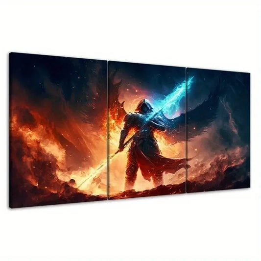 3pcs Dynamic Action-Packed Triptych Wall Art Canvas Framed 60x90cm - High Quality Print 100% Australian Made Wall Canvas Ready to Hang