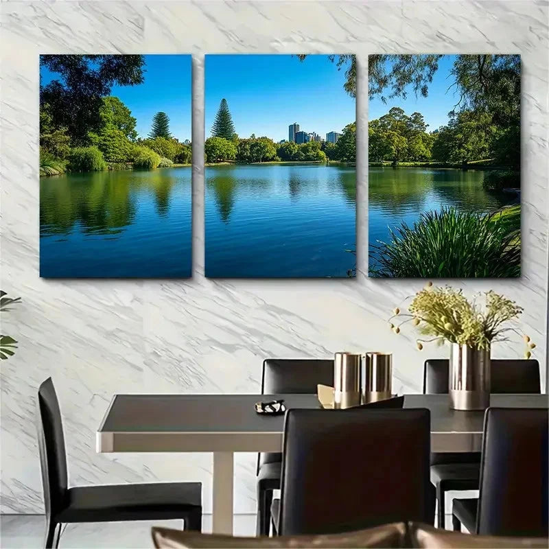3pcs Royal Botanic Gardens Melbourne Australia  Wall Art Set Canvas Framed 60x90cm - High Quality Print 100% Australian Made Wall Canvas Ready to Hang