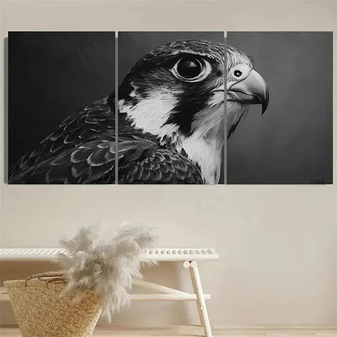 3pcs Bird Falcon, on Canvas, Thick Layers Wall Art Canvas Unframed - High Quality Print 100% Australian Made Wall Canvas - Bella Home Decor
