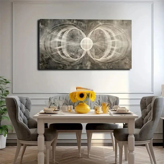 Minimalist Black & White Design Wall Art Canvas Office Home Room Framed 120x60cm