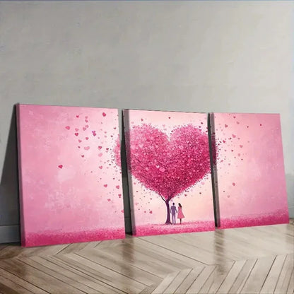 3pcs Featuring Lovers Beneath a Love Tree Wall Art Canvas Unframed - High Quality Print 100% Australian Made Wall Canvas
