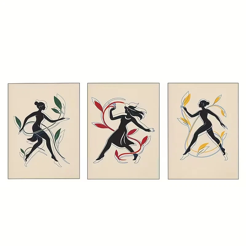 3pcs Abstract Women Silhouettes       Wall Art Set Canvas Framed 50x70cm - High Quality Print 100% Australian Made Wall Canvas Ready to Hang - Bella Home Decor