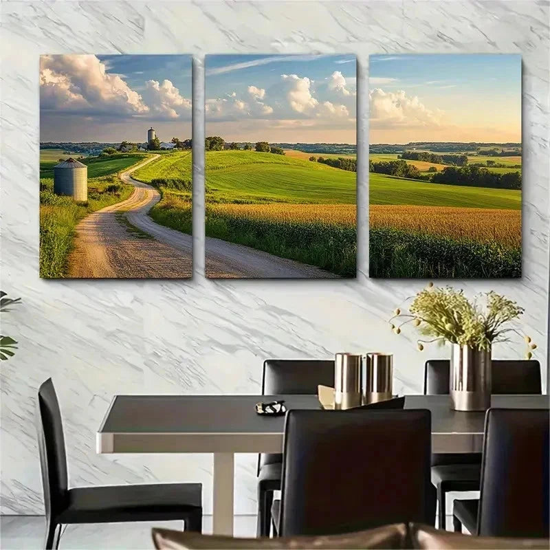 3pcs Featuring Scenic Countryside Perfect Wall Art Set Canvas Framed 50x70cm - High Quality Print 100% Australian Made Wall Canvas Ready to Hang