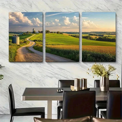 3pcs Featuring Scenic Countryside Perfect Wall Art Set Canvas Framed 50x70cm - High Quality Print 100% Australian Made Wall Canvas Ready to Hang