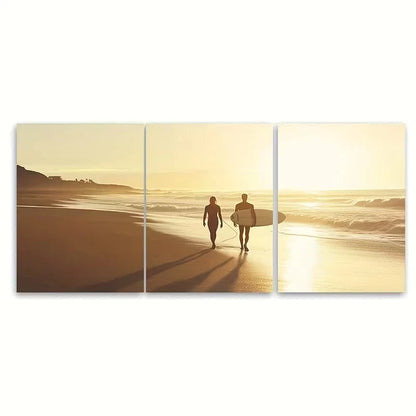 3pcs Vibrant Beach Sunset Scenes Wall Art Set Canvas Framed 60x90cm – High Quality Print 100% Australian Made Wall Canvas Ready to Hang
