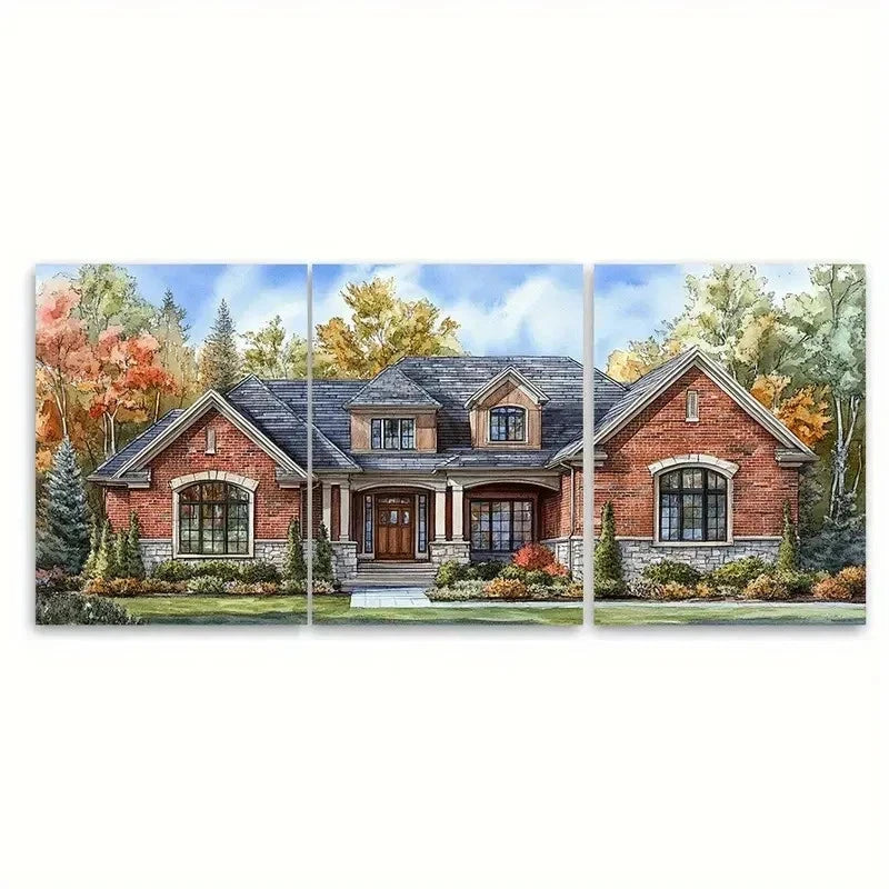 3pcs House Decor with Elegant RT Wall Art Set Canvas Framed 60x90cm - High Quality Print 100% Australian Made Wall Canvas Ready to Hang