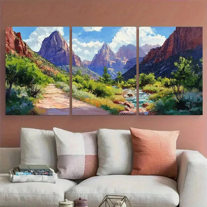 3pcs Enchanting Wildflower Abstract Floral Meadow Metal Print Ready to Hang Art - Bella Home Decor
