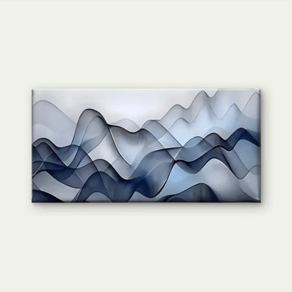 Blue White Abstract Painting Wall Art Canvas Office Home Room Framed 120x60cm