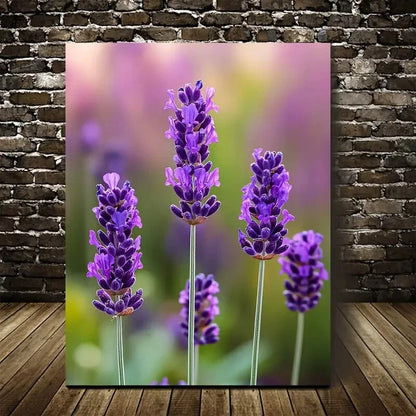 Beautiful Vibrant Purple Floral Painting 40x60cm Metal Print Ready to Hang - Bella Home Decor