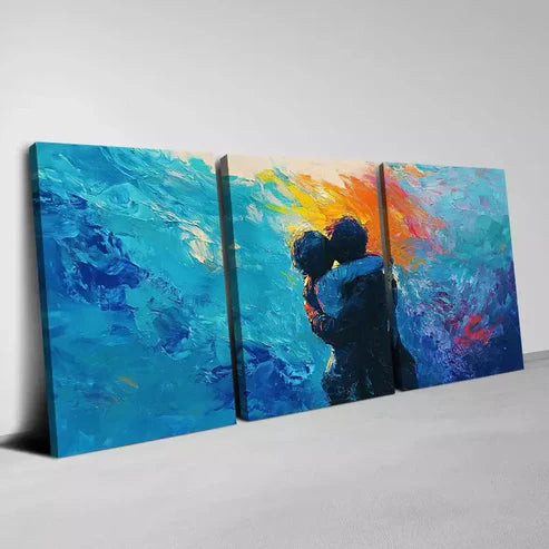 3pcs Beautiful Valentine’s Day Romantic Couple Wall Art Canvas Unframed - High Quality Print 100% Australian Made Wall Canvas
