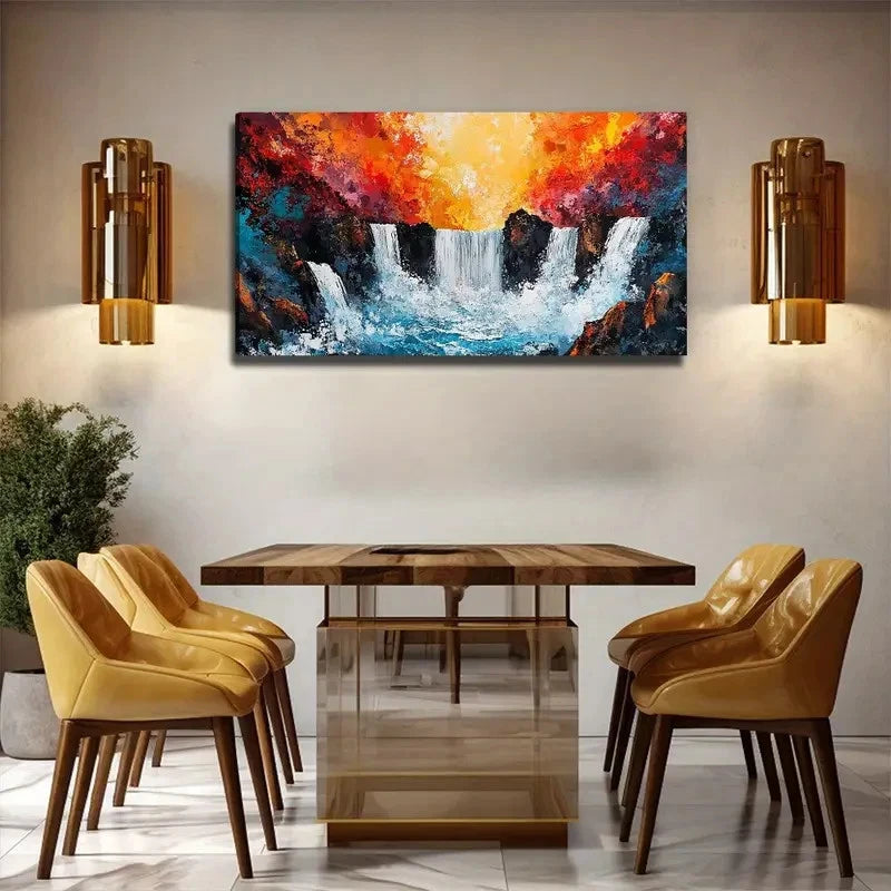 Funny Waterfall Suitable Wall Art Canvas Office Home Room Framed 120x60cm