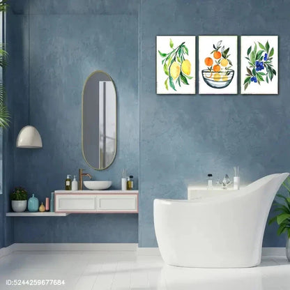 3pcs Fruit Art Decoration Poster Delicious Fruit Metal Print Ready to Hang Art