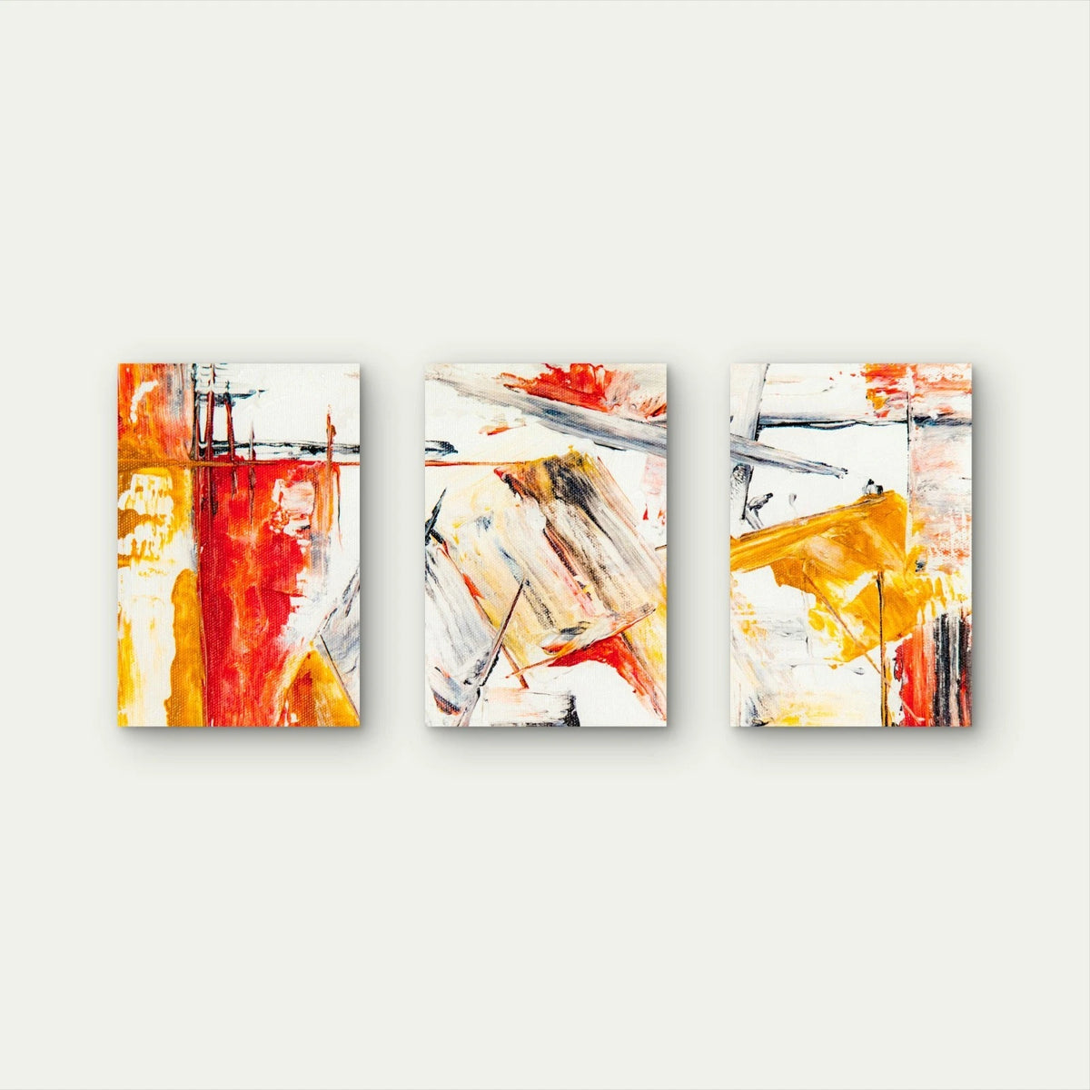 3pcs Warm Abstract Expressionism Paint Pattern Wall Art Set Canvas Framed 60x90cm - High Quality Print 100% Australian Made Wall Canvas Ready to Hang