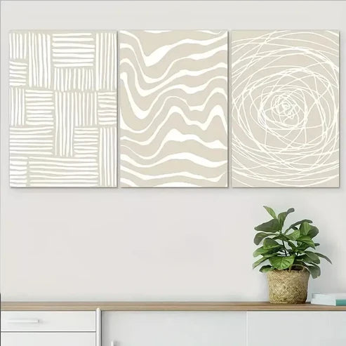 3pcs White Abstract Canvas Framed 60x90cm - High Quality Print 100% Australian Made Wall Canvas Ready to Hang