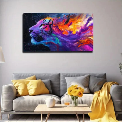 Purple Orange Pink Blue Black Wall Art Canvas Office Home Room Framed 120x60cm - Bella Home Decor