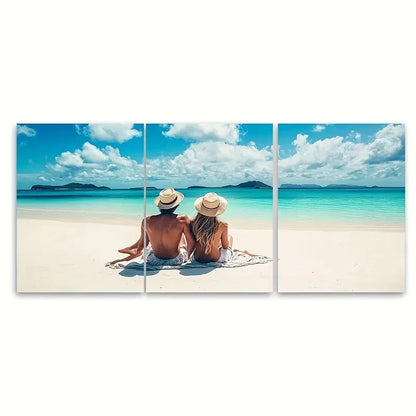 3pcs Whitsunday Wall Hanging Home Decor AUS Wall Art Set Canvas Framed 60x90cm - High Quality Print 100% Australian Made Wall Canvas Ready to Hang - Bella Home Decor