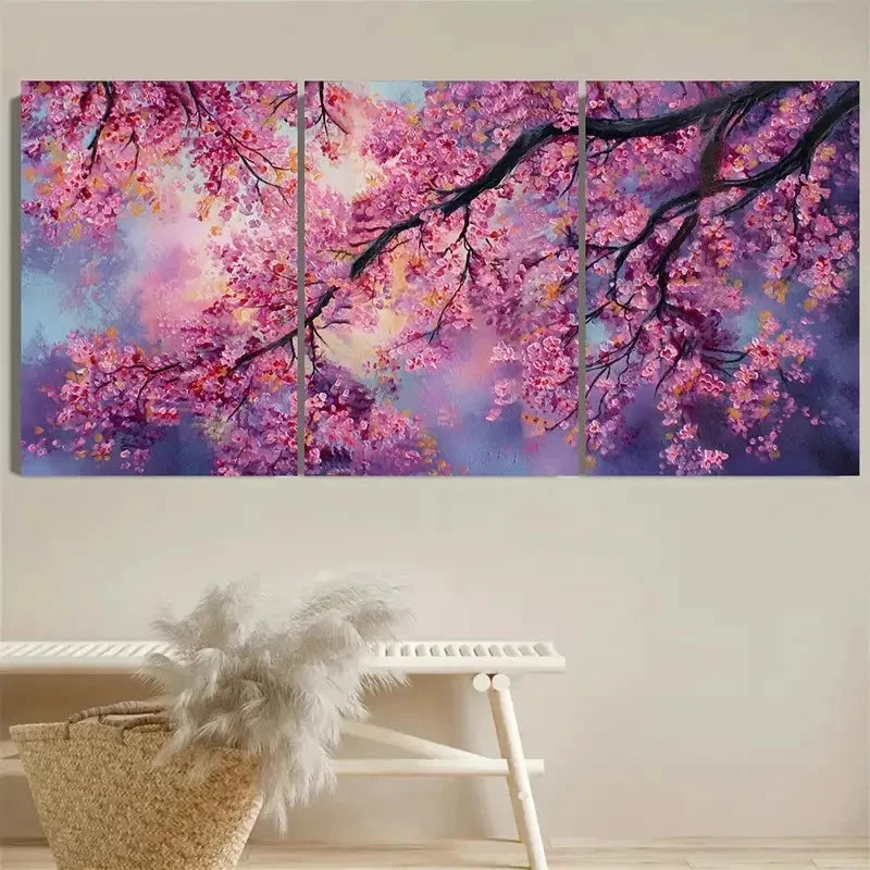 3pcs Cherry Blossom Wall Art Set Canvas Framed 60x90cm - High Quality Print 100% Australian Made Wall Canvas Ready to Hang - Bella Home Decor