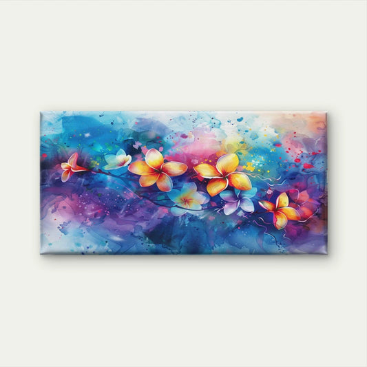 Watercolor Hibiscus Flowers Wall Art Canvas Office Home Room Framed 120x60cm