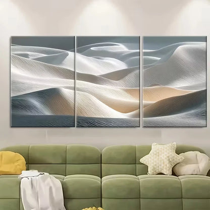 3pcs Beach Sand Dunes Prints Metal Print Ready to Hang Art - Bella Home Decor