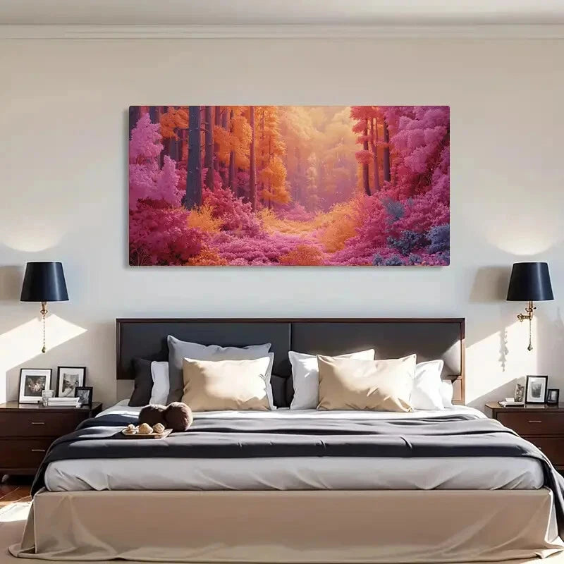 Vibrant Surreal Landscape Décor Wall Art Canvas Office Home Room Framed 120x60cm - Bella Home Decor