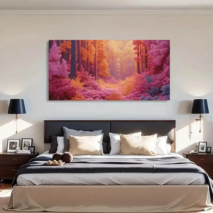 Vibrant Surreal Landscape Décor Wall Art Canvas Office Home Room Framed 120x60cm - Bella Home Decor