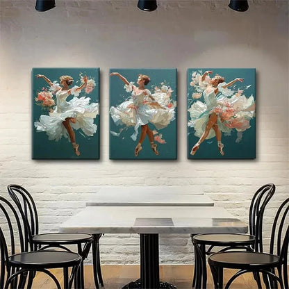 3pcs Elegant Ballet Dance Graceful Perfect Wall Art Set Canvas Framed 60x90cm - High Quality Print 100% Australian Made Wall Canvas Ready to Hang