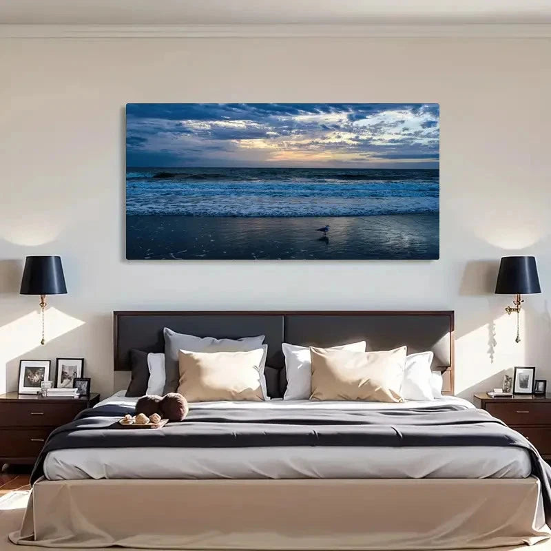 Sunrise Ocean Modern Decor Wall Art Canvas Office Home Room Framed 120x60cm