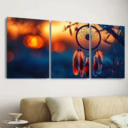 3pcs Native American Dreamcatcher Design Wall Art Set Canvas Unframed - High Quality Print 100% Australian Made Wall Canvas