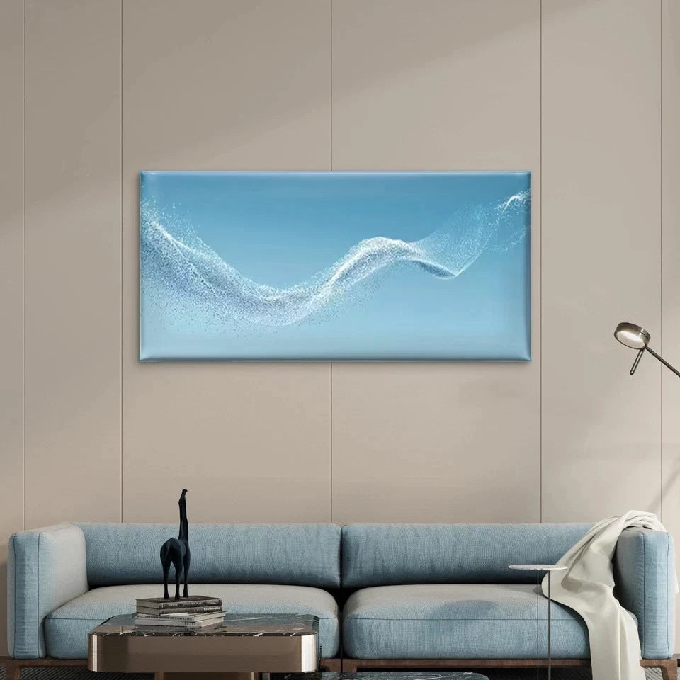Abstract Blue Lines Wall Art Canvas Office Home Room Framed 120x60cm