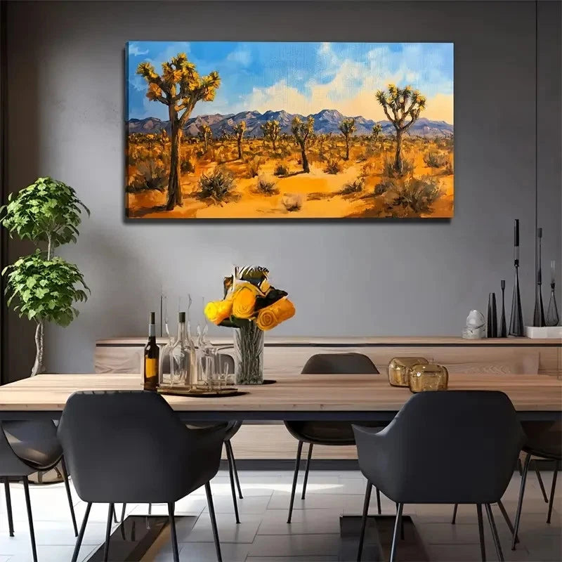 Vibrant Desert Landscape Wall Art Canvas Office Home Room Framed 120x60cm
