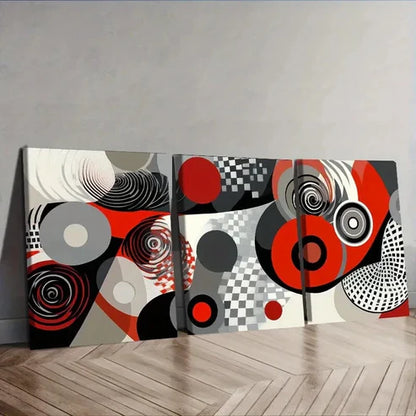 3pcs Spiral of gray shadows Wall Art Canvas Unframed - High Quality Print 100% Australian Made Wall Canvas