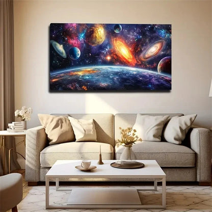 Twinkling Stars Figurative Wall Art Canvas Office Home Room Framed 120x60cm