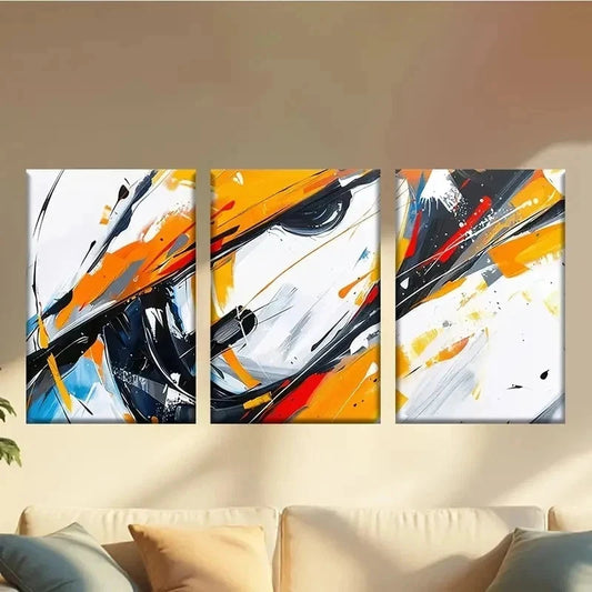 3pcs Stylish Colorful Abstract Texture Wall Art Set Canvas Framed 60x90cm - High Quality Print 100% Australian Made Wall Canvas Ready to Hang