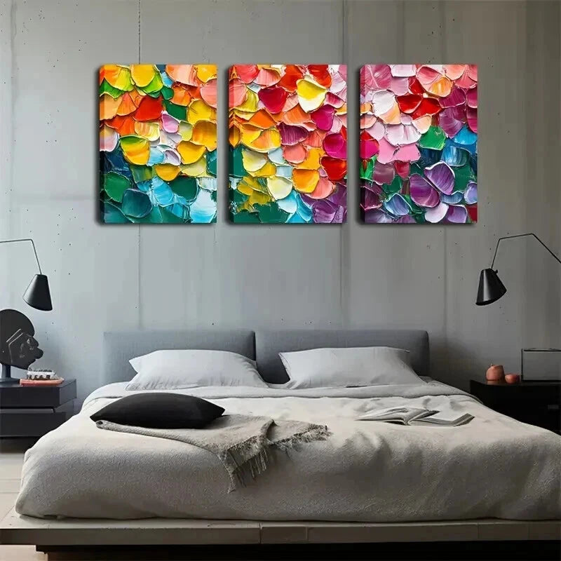 3pcs Irregular Color Blocks Rich Perfect Wall Art Set Canvas Framed 50x70cm - High Quality Print 100% Australian Made Wall Canvas Ready to Hang - Bella Home Decor