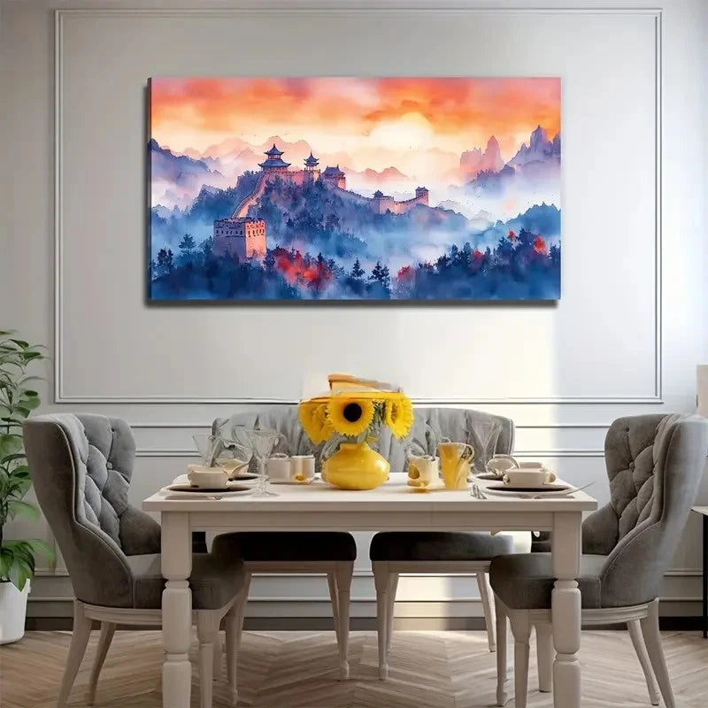 Mountaintop Ancient Wall Art Canvas Office Home Room Framed 120x60cm