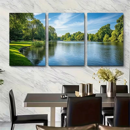 3pcs Serene Views of Regents Park London Metal Print Ready to Hang Art