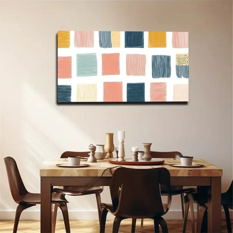 Modern Minimalist Pattern Wall Art Canvas Office Home Room Framed 120x60cm