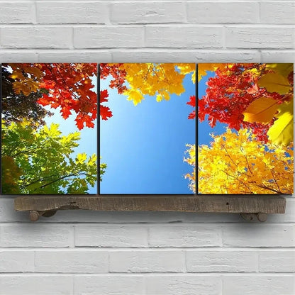 3pcs The Sky in the Forest Colourful Flowers Metal Print Ready to Hang Art - Bella Home Decor