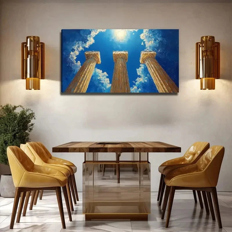 Large Roman Column Decor Wall Art Canvas Office Home Room Framed 120x60cm