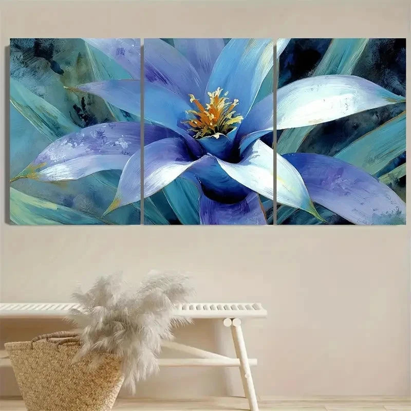 3pcs Tropical Flower Wall Art Set Canvas Framed 50x70cm - High Quality Print 100% Australian Made Wall Canvas Ready to Hang
