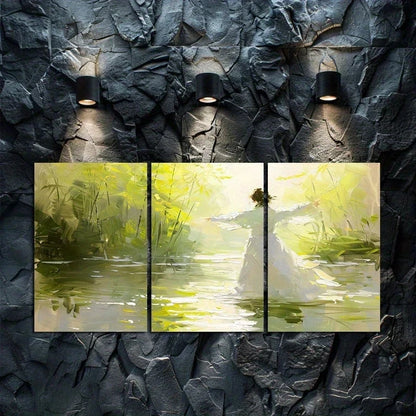 3pcs Dancer Danced Lightly in The Bamboo Forest Metal Print Ready to Hang Art - Bella Home Decor