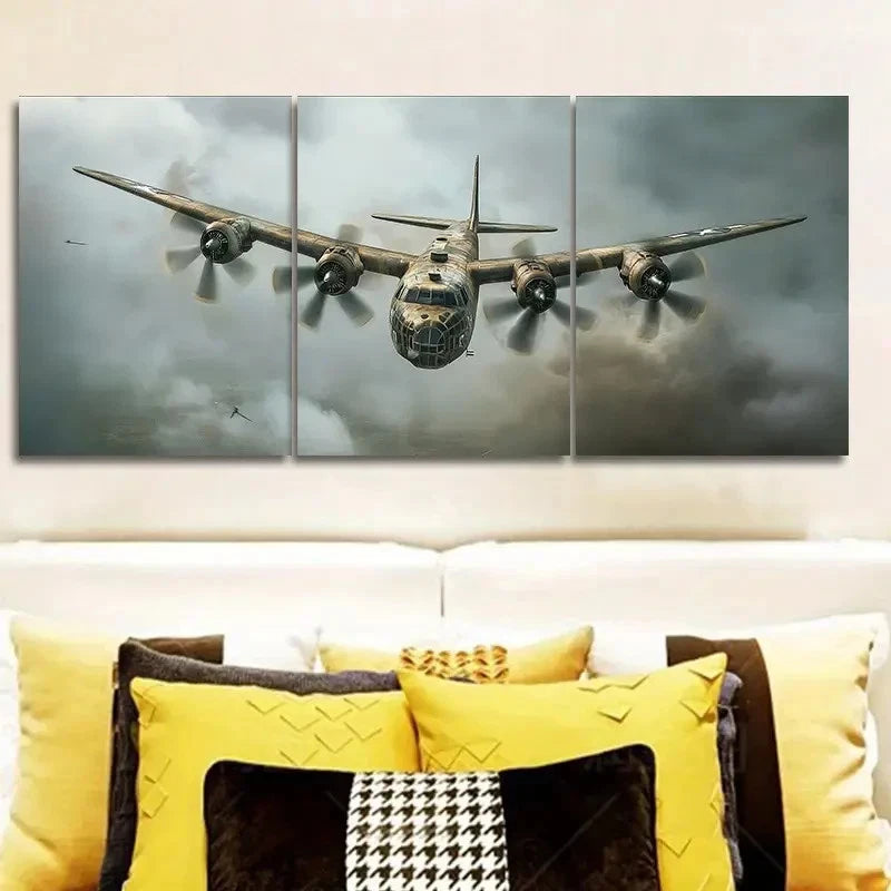 3pcs USA Military aircraft Art Painting  Wall Art Set Canvas Framed 40x60cm - High Quality Print 100% Australian Made Wall Canvas Ready to Hang