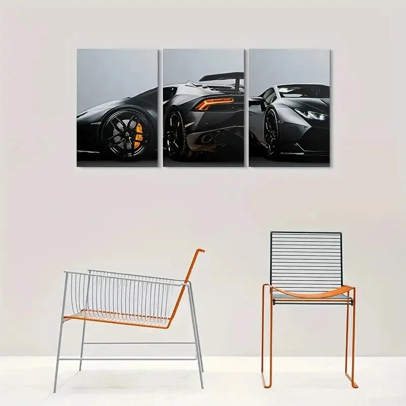 3pcs Modern Luxury Sports Car Wall Art Set Canvas Framed 60x90cm - High Quality Print 100% Australian Made Wall Canvas Ready to Hang