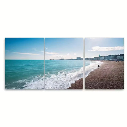 3pcs Brighton Coastal Prints, UK Travel Metal Print Ready to Hang Art - Bella Home Decor