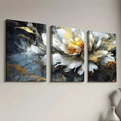 3pcs Aesthetic Abstract Floral Landscape Wall Art Canvas Unframed - High Quality Print 100% Australian Made Wall Canvas