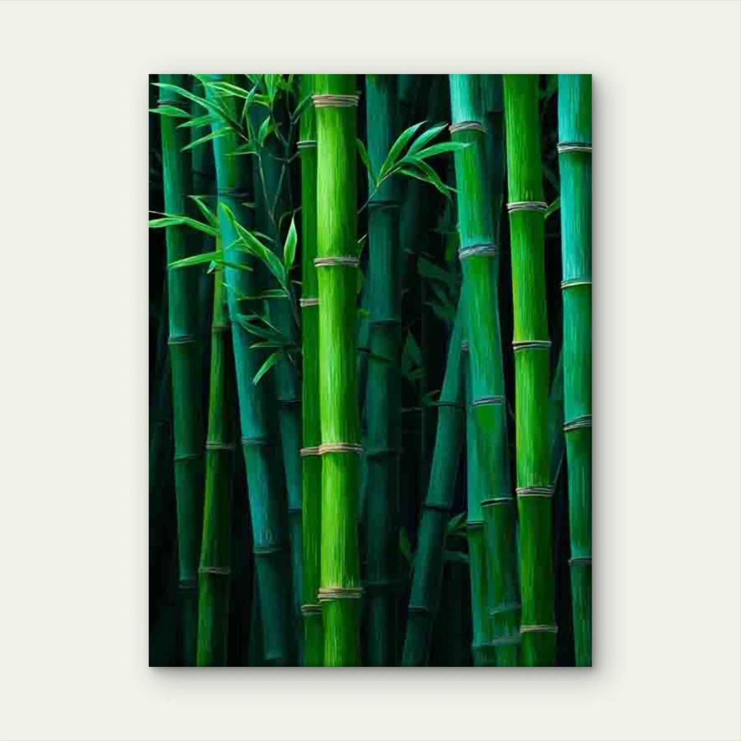 Modern Japanese Bamboo Metal Print Ready to Hang