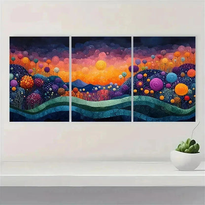 3pcs Vertical Abstract Coral Narrow Perfect Wall Art Set Canvas Framed 50x70cm - High Quality Print 100% Australian Made Wall Canvas Ready to Hang.