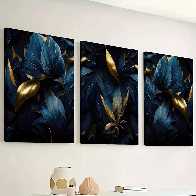 3pcs Featuring a Dark Gothic Floral Design Wall Art Canvas Unframed - High Quality Print 100% Australian Made Wall Canvas