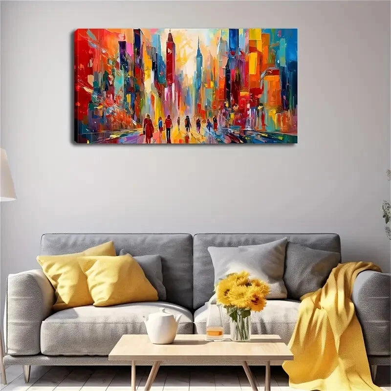 Vibrant Urban Architecturce Wall Art Canvas Office Home Room Framed 120x60cm - Bella Home Decor