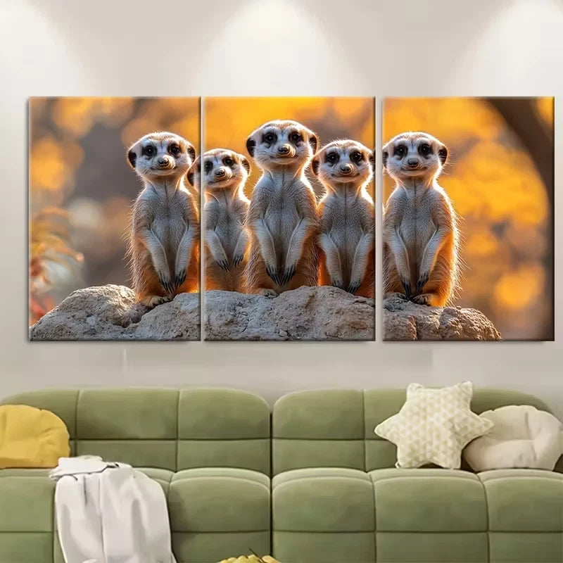 3pcs Vibrant Wild Animal Photography Metal Print Ready to Hang Art